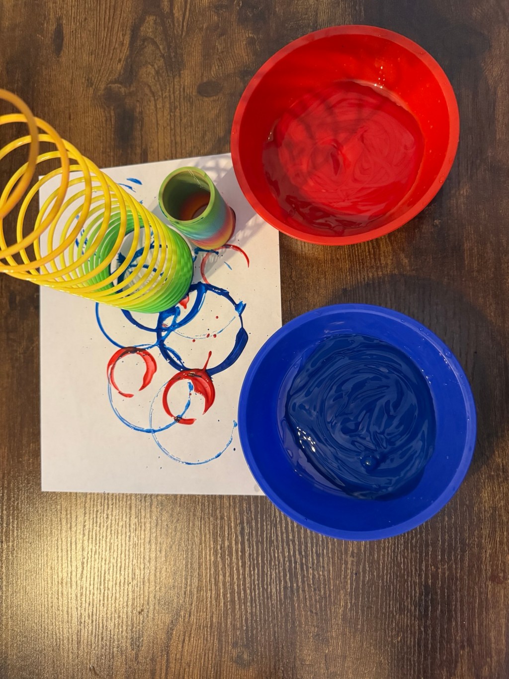 Slinky Painting for Kids: An Easy Process Art Activity
