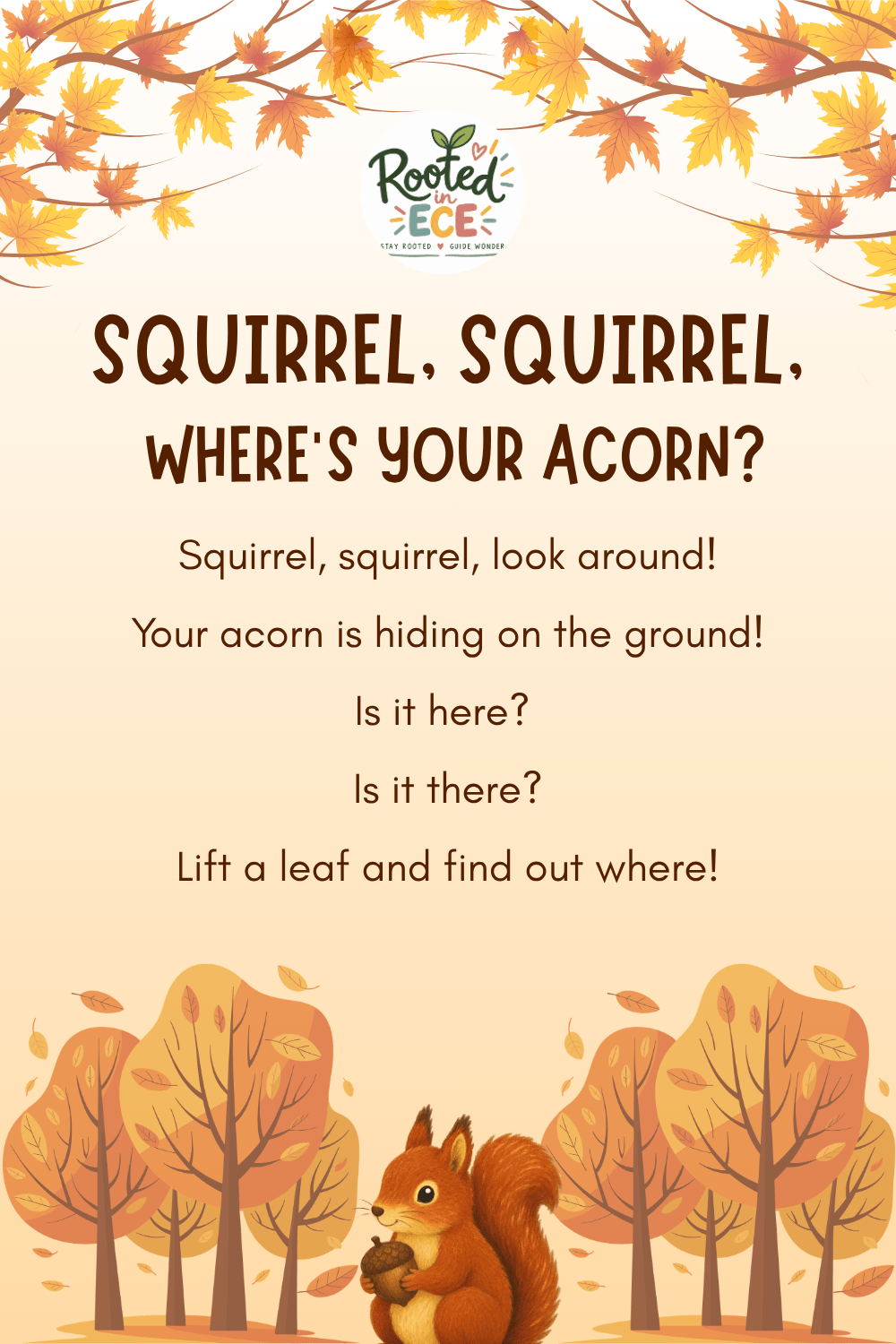 Where Is the Acorn? Fall Circle Time Game for Toddlers and Preschoolers